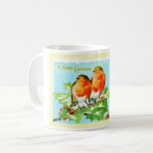 Zwei Robinen auf heilig Kaffeetasse (Vorderseite Links)