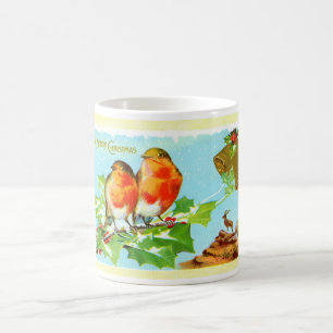 Zwei Robinen auf heilig Kaffeetasse