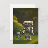 Zwei Roboterfreunde Dankeskarte (Vorne/Hinten)