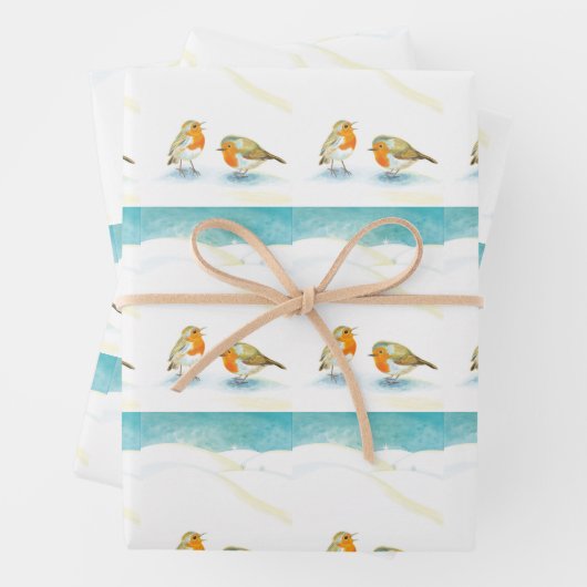 Zwei robuste Brüste im Winter Geschenkpapier Set (Beispiel)