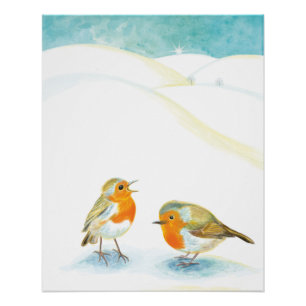 Zwei robuste Brüste im Winter Poster