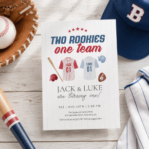 Zwei Rookies ein Team Baseball Twin Brother Einladung