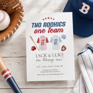 Zwei Rookies ein Team Baseball Twin Brother Einladung