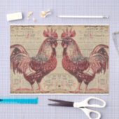 Zwei Rooster-Hühner-Bauernhof Seidenpapier (Handwerk)