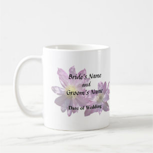 Zwei rosa Clematis Kaffeetasse