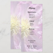 Zwei rosa Clematis Menükarte (Vorne/Hinten)