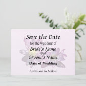 Zwei rosa Clematis Save The Date (Stehend Vorderseite)