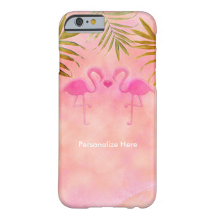 Zwei rosa Flamingo-Aquarell-tropischer Barely There iPhone 6 Hülle