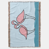 Zwei rosa Flamingos auf dem Wasser Decke (Vorderseite Vertikal)