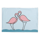 Zwei rosa Flamingos auf dem Wasser Kissenbezug (Rückseite-Links)
