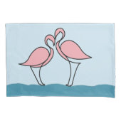 Zwei rosa Flamingos auf dem Wasser Kissenbezug (Vorderseite-Links)