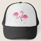 Zwei rosa Flamingos einfache Illustration Truckerkappe (Vorderseite)