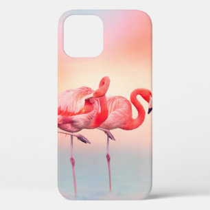 zwei rosa Flamingos im Wasser bei Sonnenuntergang, Case-Mate iPhone Hülle