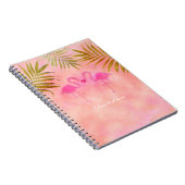 Zwei rosa Flamingos Tropical Beach Notebook Notizblock (Rechte Seite)