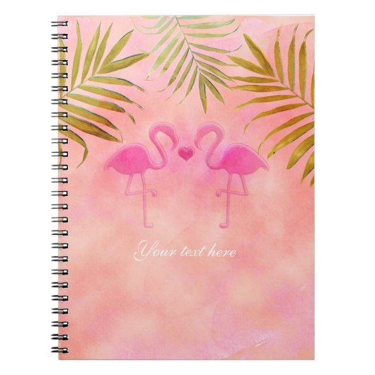 Zwei rosa Flamingos Tropical Beach Notebook Notizblock (Vorderseite)