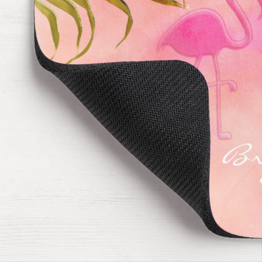 Zwei rosa Flamingos tropische Mouse Pad Mousepad (Ecke)