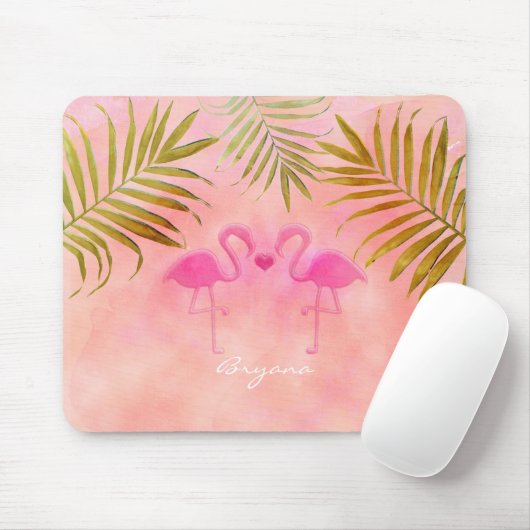 Zwei rosa Flamingos tropische Mouse Pad Mousepad (Mit Mouse)