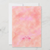 Zwei Rosa Flamingos Watercolor Einladungen für Hoc (Rückseite)