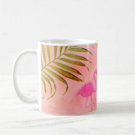 Zwei rosa Flamingos Watercolor Tropischer Kaffee T Kaffeetasse