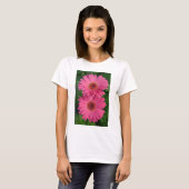 Zwei rosa-gerbe Blume T-Shirt (Vorne ganz)