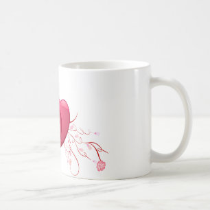 Zwei rosa Herzen Kaffeetasse