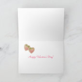 Zwei rosa Herzklopfen - Vintage Valentinkarte Feiertagskarte (Innenseite)