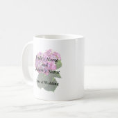 Zwei rosa Hydrangea Kaffeetasse (Vorderseite Links)