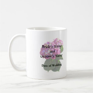 Zwei rosa Hydrangea Kaffeetasse