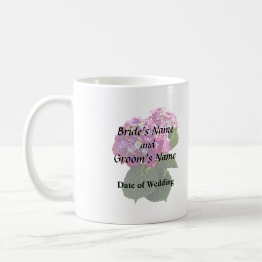 Zwei rosa Hydrangea Kaffeetasse (Links)
