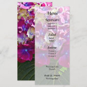 Zwei rosa Hydrangea Menükarte (Vorne/Hinten)