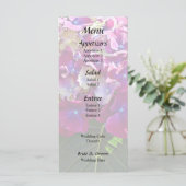 Zwei rosa Hydrangea Menükarte (Stehend Vorderseite)