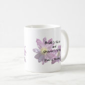 Zwei rosa Klematis Kaffeetasse (VorderseiteRechts)