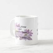 Zwei rosa Klematis Kaffeetasse (Vorderseite Links)