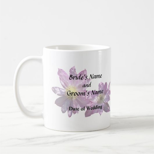 Zwei rosa Klematis Kaffeetasse (Links)