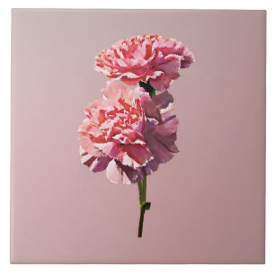 Zwei rosa Nelken Fliese