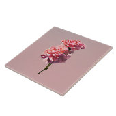 Zwei rosa Nelken Fliese (Seite)