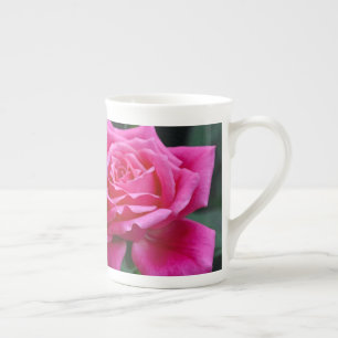 Zwei rosa Rosen, Blumendruck Porzellantasse