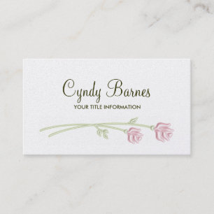 Zwei rosa Roses Business Card Visitenkarte