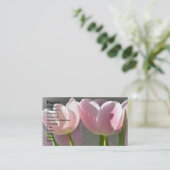 Zwei rosa Tulpen Visitenkarte (Stehend Vorderseite)