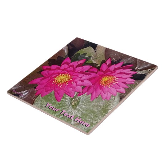 Zwei rosafarbene Lilien Fliese (Seite)