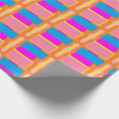 Zwei Rosatönen mit hellblau und gelb Geschenkpapier (Ecke)