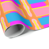 Zwei Rosatönen mit hellblau und gelb Geschenkpapier (Rolleneckpunkt)