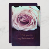 zwei Rose - Werden Sie meine Brautmeisterin sein? Einladung (Vorne/Hinten)