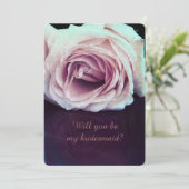 zwei Rose - Werden Sie meine Brautmeisterin sein? Einladung (Stehend Vorderseite)