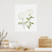 zwei Rosenfarben und Aquarellfarbe 2023 Poster (Küche)