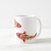 Zwei Rot Koi Kaffeetasse (VorderseiteRechts)