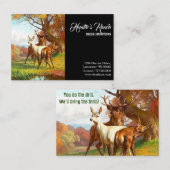 Zwei Rot-Weiß-Hirsche im Wald jagen Visitenkarte (Vorne/Hinten)