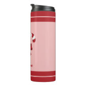 Zwei Rot-Weiß-Süßspeisen und Name Thermosbecher (Nach rechts gedreht)