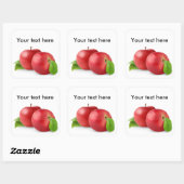 Zwei rote Äpfel Quadratischer Aufkleber (Blatt)