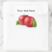 Zwei rote Äpfel Quadratischer Aufkleber (Tasche)